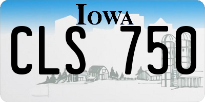 IA license plate CLS750