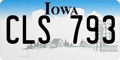 IA license plate CLS793