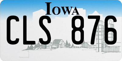 IA license plate CLS876