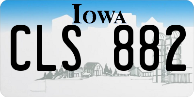 IA license plate CLS882