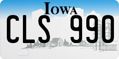 IA license plate CLS990