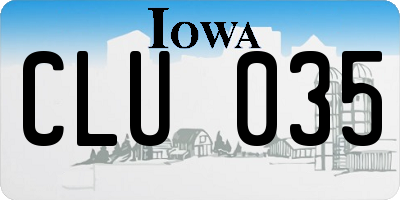 IA license plate CLU035