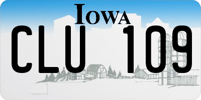 IA license plate CLU109