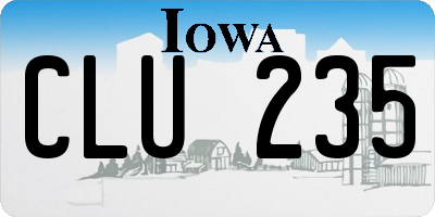 IA license plate CLU235