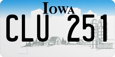 IA license plate CLU251