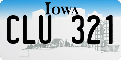 IA license plate CLU321