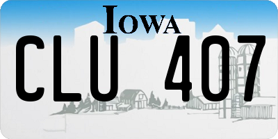 IA license plate CLU407