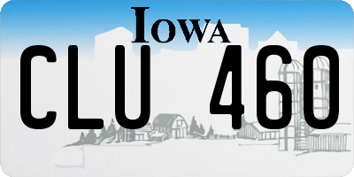 IA license plate CLU460