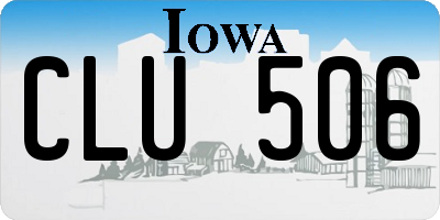 IA license plate CLU506