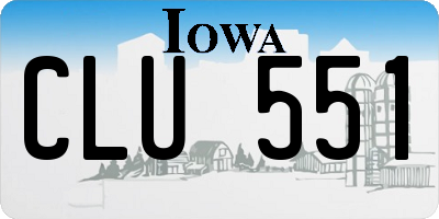 IA license plate CLU551