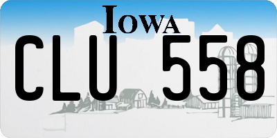 IA license plate CLU558