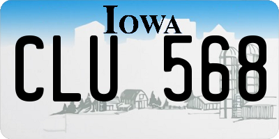 IA license plate CLU568