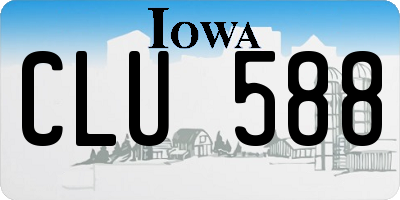 IA license plate CLU588