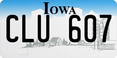 IA license plate CLU607