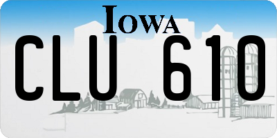 IA license plate CLU610