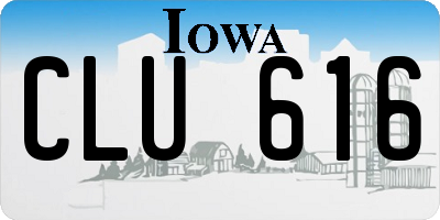 IA license plate CLU616