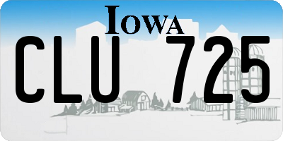 IA license plate CLU725
