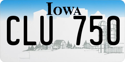 IA license plate CLU750
