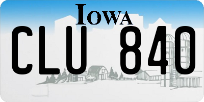 IA license plate CLU840