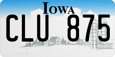 IA license plate CLU875