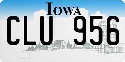 IA license plate CLU956