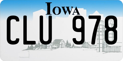 IA license plate CLU978