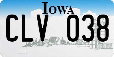 IA license plate CLV038