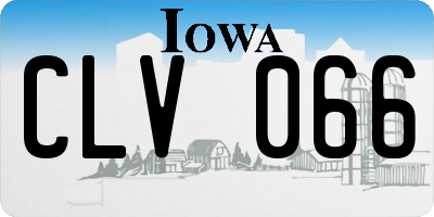 IA license plate CLV066
