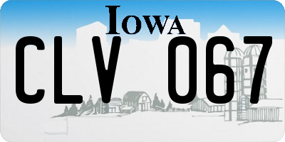 IA license plate CLV067