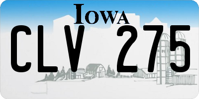 IA license plate CLV275