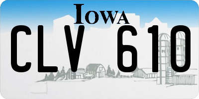IA license plate CLV610