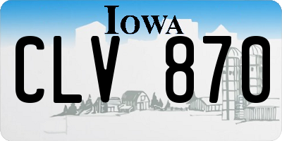 IA license plate CLV870