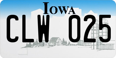 IA license plate CLW025