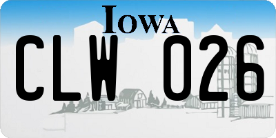 IA license plate CLW026