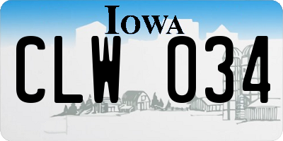 IA license plate CLW034
