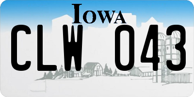 IA license plate CLW043