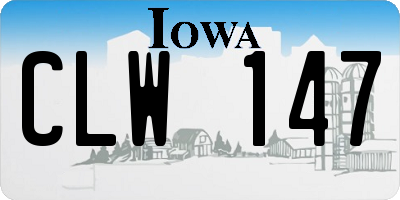 IA license plate CLW147