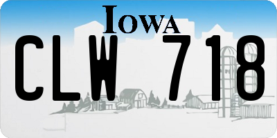 IA license plate CLW718