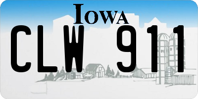 IA license plate CLW911