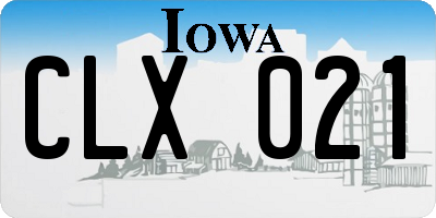 IA license plate CLX021