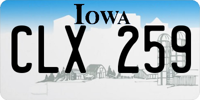IA license plate CLX259