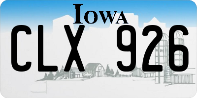IA license plate CLX926