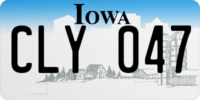 IA license plate CLY047