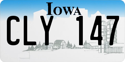 IA license plate CLY147