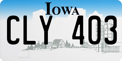 IA license plate CLY403