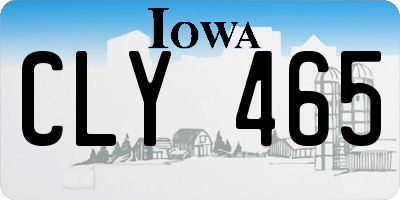 IA license plate CLY465