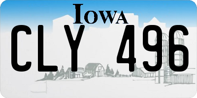 IA license plate CLY496