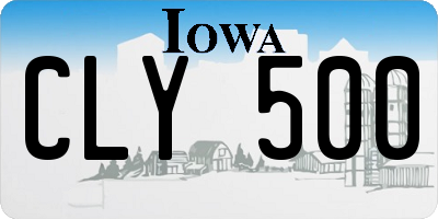 IA license plate CLY500