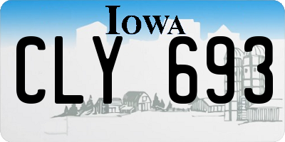 IA license plate CLY693