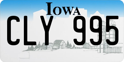 IA license plate CLY995